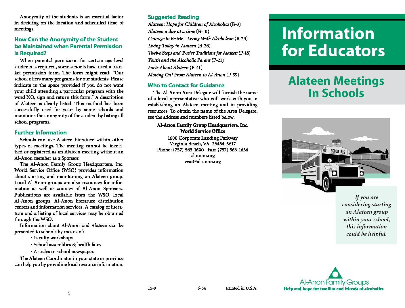 Information for Educators: Alateen Meetings in Schools - Image 3