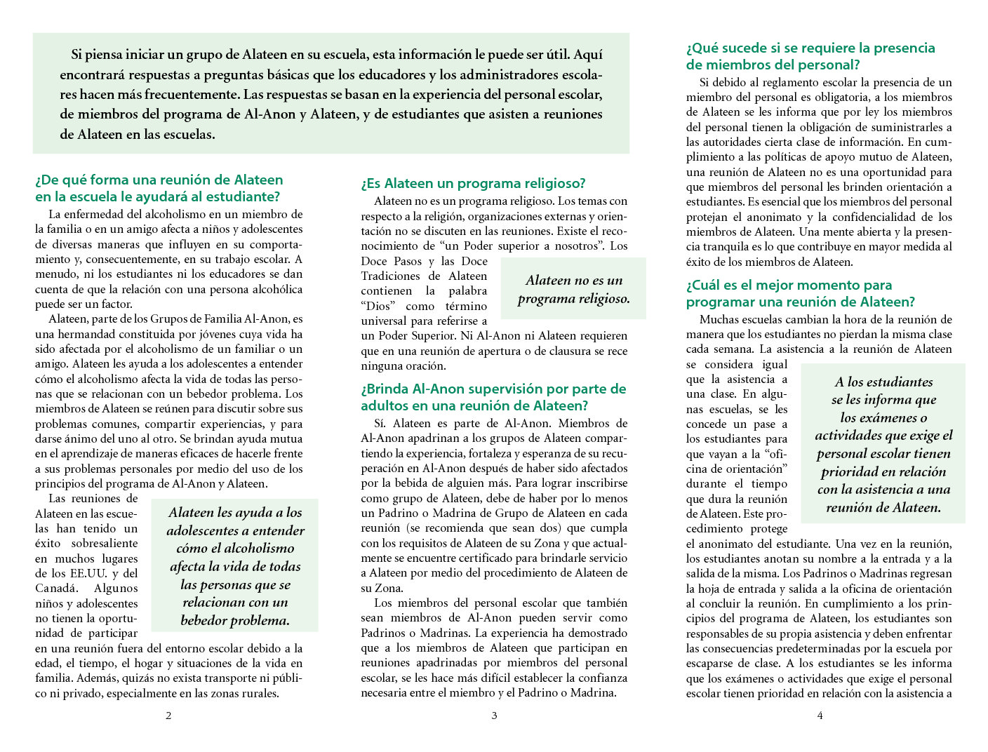 Información para los educadores: Reuniones de Alateen - Image 2